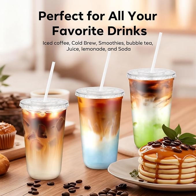 100 Pack 18 oz Plastic Cups