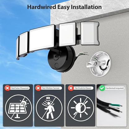Olafus 130W Flood Light Outdoor, Switch Controlled 13000LM LED Security Light