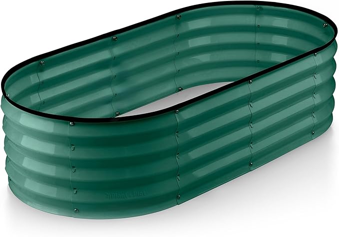 Plant & Plot Galvanized Raised Garden Beds Outdoor // 4×2×1 ft Planter Raised