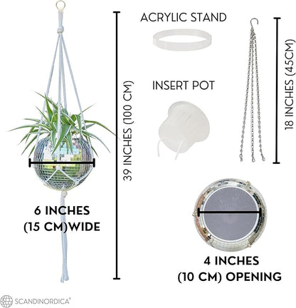 SCANDINORDICA Disco Ball Planter – Value Package: Mirror Disco Planter
