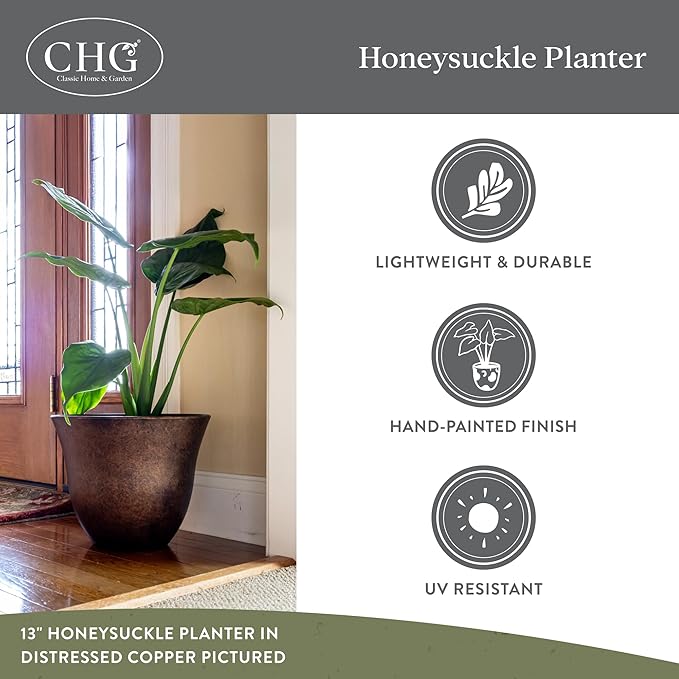 Classic Home and Garden Honeysuckle Resin Planters