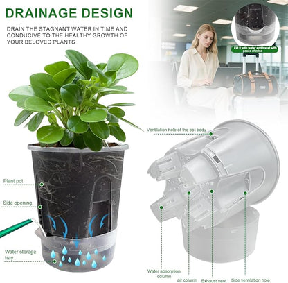 Cdd's Path Upgraded 5-Pack 6 Inch Naked Root Planter Self Watering Pots Set