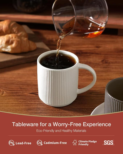 famiware Coffee Mug Set for 4, Star 12 oz Catering Mugs Cup Set