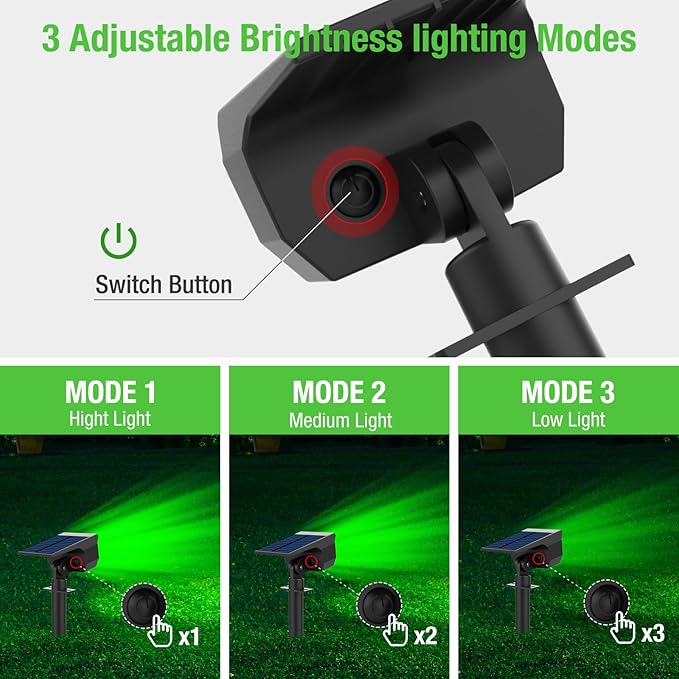 nipify 4 Pack Solar Spot Lights Outdoor, Solar Powered Waterproof Spotlight