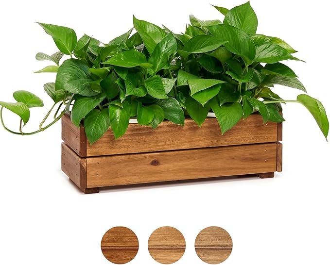 Wooden Planter Box, Storage Box 17”L x6”W x5.5”H