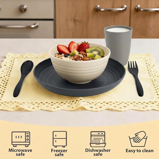 Wheat Straw Dinnerware Sets 20 PCS