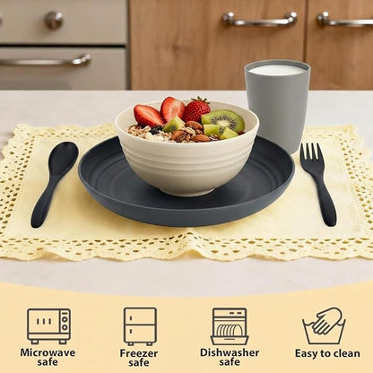 Wheat Straw Dinnerware Sets 20 PCS