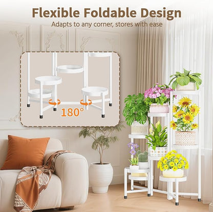 LASZOLA 8 Tiered Folding Tall Plant Stand Indoor