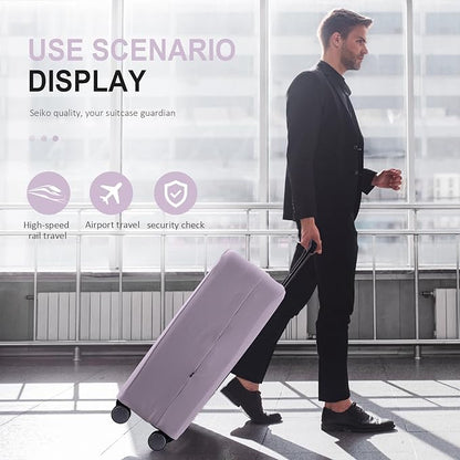 Travel Luggage Cover Suitcase Protector Scratch-Resistant Fit 19-31 Inch Suitcase, Not Included Suitcase (Lavender Purple, 2XL(30-31 inch))