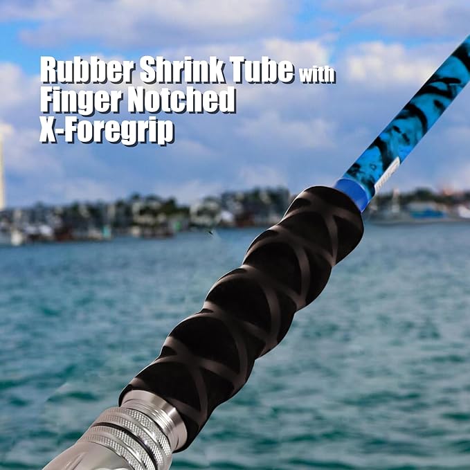 Fiblink 2-Piece Boat Conventional Fishing Rod Portable Spinning/Casting Rod Carbon Fishing Pole