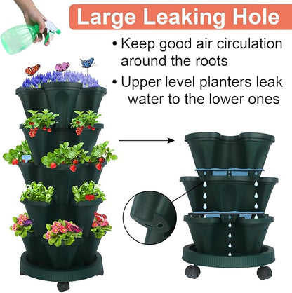 DUNCHATY Stackable Planter, Vertical Strawberry Planter