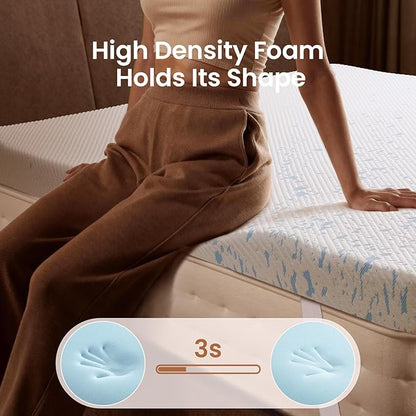 OhGeni 3 Inch Cooling Twin XL Gel Memory Foam Mattress Topper Pad,Washable Bed Cover with Anti-Slip Base,Zipper & Straps,Extra Comfort & Back Pain Relief, Medium Feel,College Dorm Room Essential