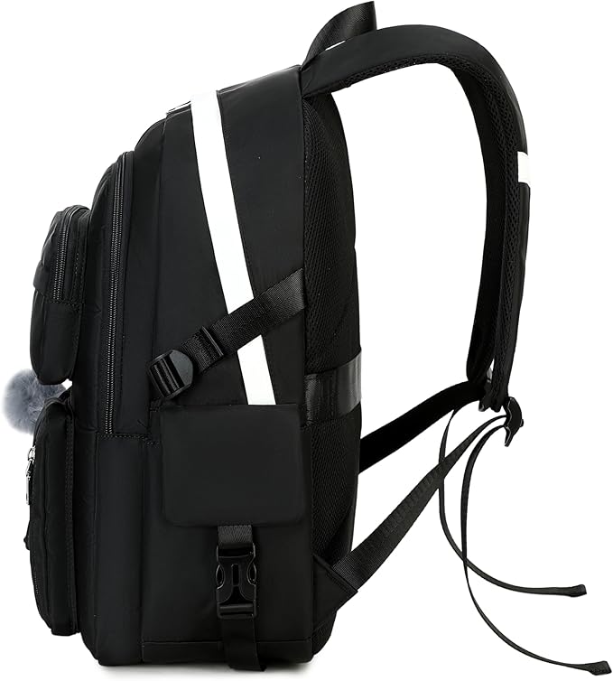 Girls Backpack Stylish Schoolbag Set for College or High Student Laptop Backpack for Women Black