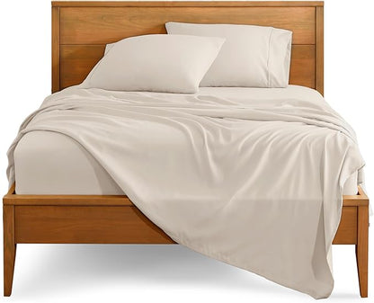 Bare Home Queen Sheet Set - Luxury 1800 Ultra-Soft Microfiber Bed Sheets - Double Brushed - Deep Pockets - Easy Fit - 4 Piece Set - Bedding Sheets & Pillowcases (Queen, Wheat)