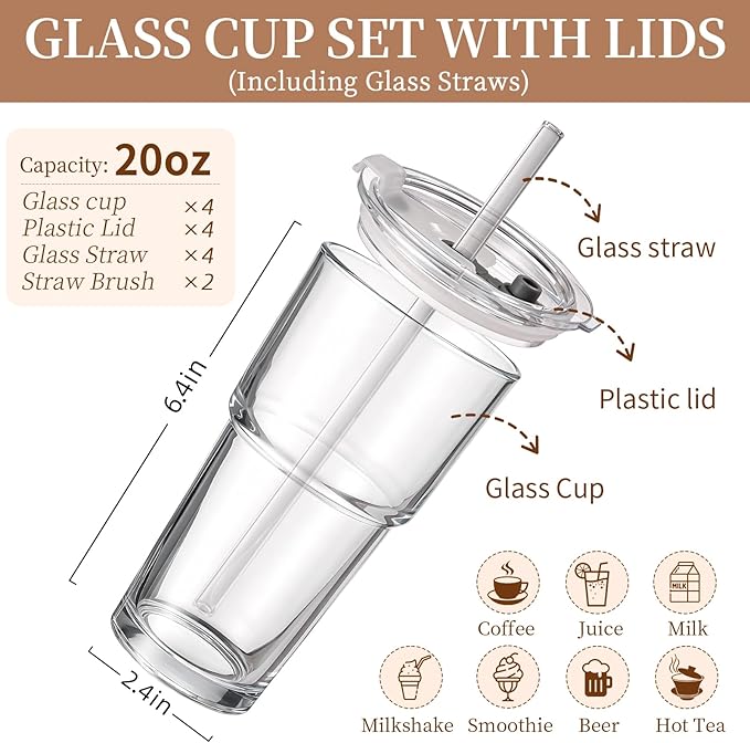 Iced Coffee Cups with Lids: Coffee Bar Accessories