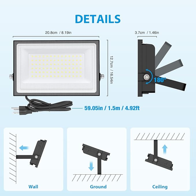 110W Flood Lights Outdoor, LED Work Light
