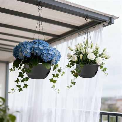 Set of 2-8 Inch Self Watering Hanging Planters