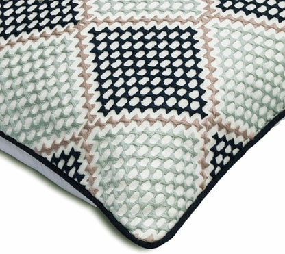 The HomeCentric King/Queen/Twin Blue Decorative Bed Runner Full 68"x18" Bed Runner with Two Pillow Cover, Embroidered Bed Scarf on Embroidered Fabric - Pointillism