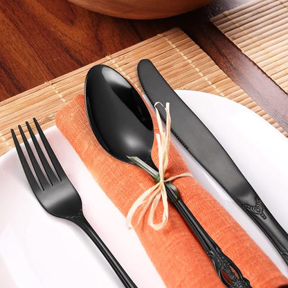 Black Silverware Royal Flatware Set