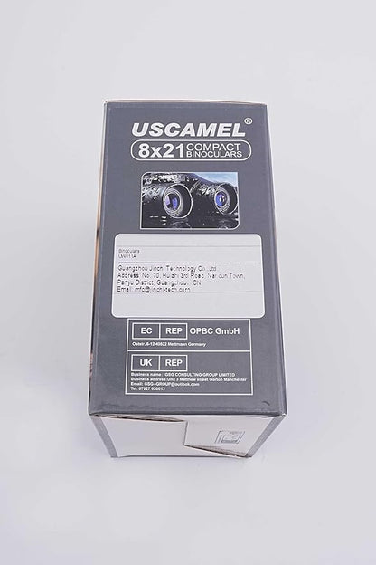 USCAMEL Binoculars for Adults and Kids 8×21 High Powered Compact Binoculars BAK4 Prism Easy Focus - for Bird Watching, Outdoor Use, Hunting, Travel (Black)