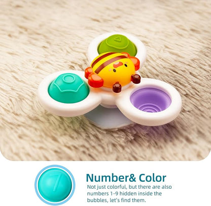 LiKee Strong Suction Cup Fidget Rotating Sensory Bath Toys