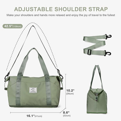 Travel Duffel Bag, Sports Tote Gym Bag, Shoulder Weekender Overnight Bag for Women