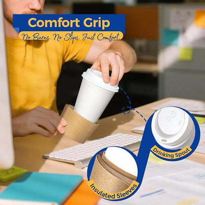 Fit Meal Prep 50 Pack 10 oz Disposable Coffee Cups