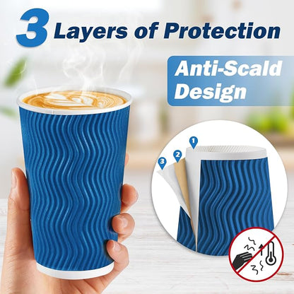 SIUQ 90 Pack 16 oz Disposable Coffee Cups