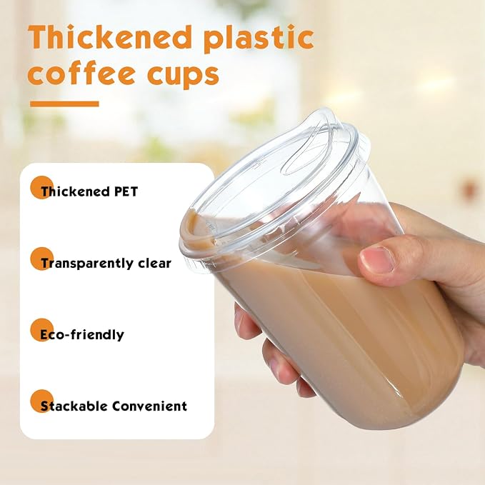 Baderke 50 Pcs Round Bottom Plastic Cups