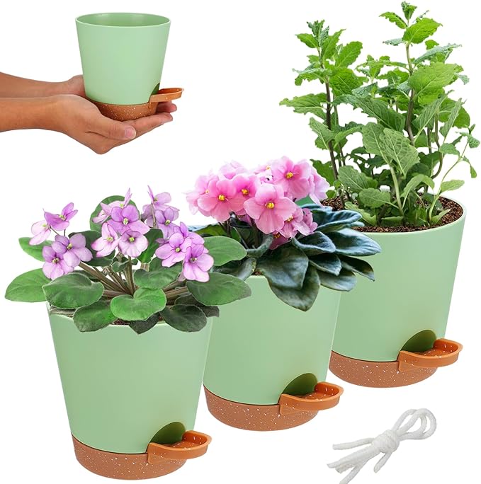 5in Self Watering Pots for Indoor Plants