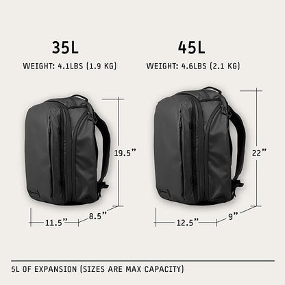 WANDRD TRANSIT Travel Backpack (45L): Large Expandable Carry-On Adventure Bag – Weather-Resistant Travel Backpack with Laptop Sleeve, Dual Side Access & Hidden AirTag Pocket