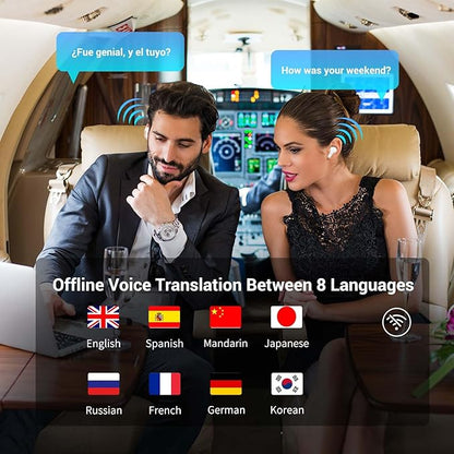 M3 Offline Translation Earbuds 74 Languages and Accents Lifetime-Free AI Translation Earbuds Real TimeTranslator Device in Real Time fit iOS & Android with Earbuds Cleaning Brush