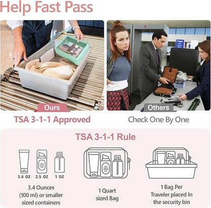 PACKISM TSA Approved Toiletry Bag - Upgrade Color-Edged Clear Makeup Bags, Clear Toiletry Bags For Traveling Fits Various Storage Needs