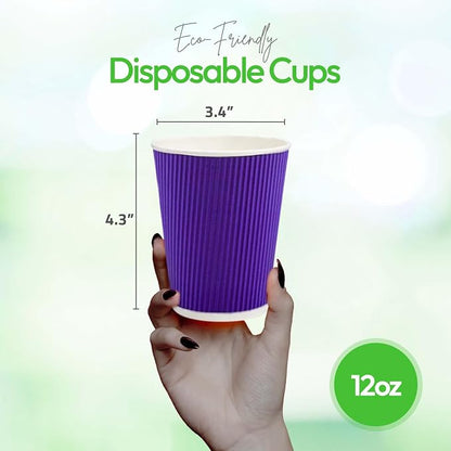 Restaurantware-12 Ounce Disposable Coffee Cups, 500 Ripple Wall Hot Cups