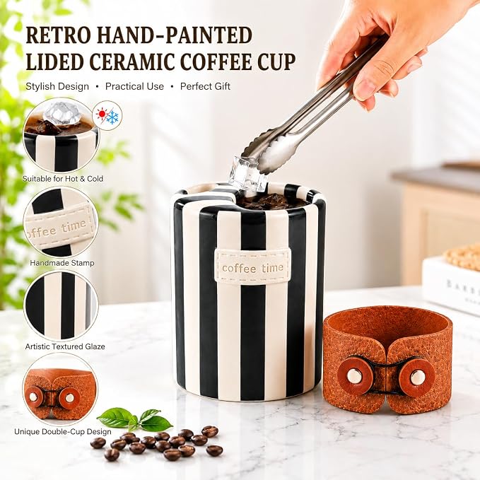 Shelprojsu 10oz Ceramic Travel Coffee Mug, Ceramic Mug