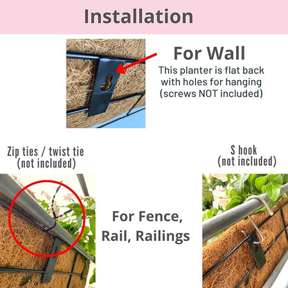 LaLaGreen Wall Planters for Outdoor Plants Window Flower Boxes Basket Attach to