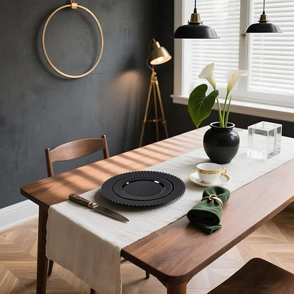 U-QE 60PCS Black Plastic Plates