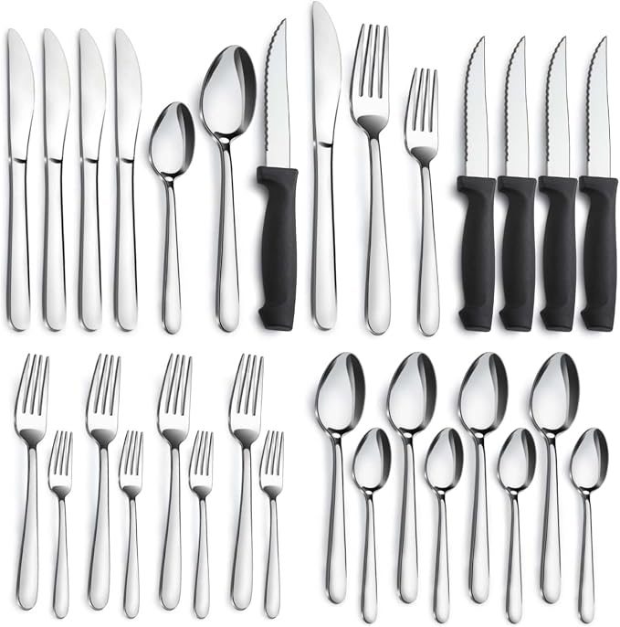 Pleafind 24-Piece Silverware Set