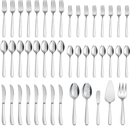 LIANYU 65-Piece Heavy Duty Silverware Set