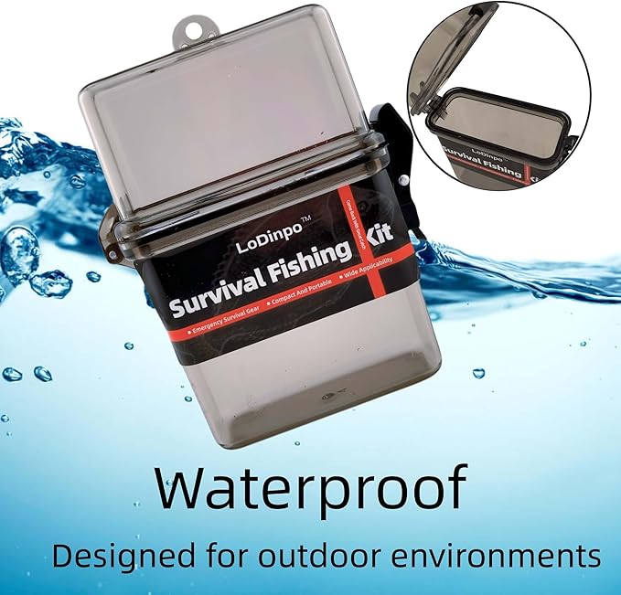 Mini Survival Fishing Kit Small Emergency Fishing Gear Box Pocket Fishing Tackle Travel Fishing Shoebox Surf Survivalist Fishing Accessories Pack Gifts for Fishing Starter Men