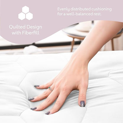 Hearth & Harbor 2 Pack King Size Quilted Fitted Mattress Pad Cover, 100% Waterproof Mattress Protectors, Deep Pocket Fitted Mattress Cover 8" - 21" (78" x 80", White)