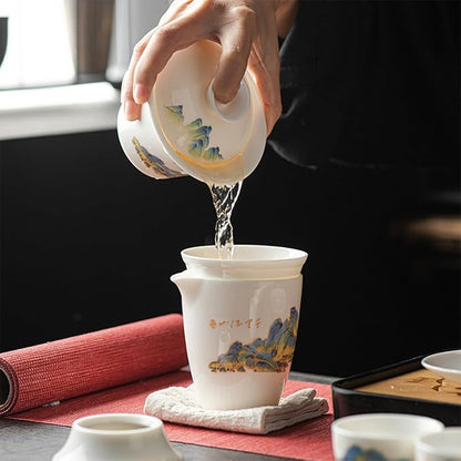 LURRIER Gongfu tea sets, Portable Ceramic TeaSet, Asian Tea sets