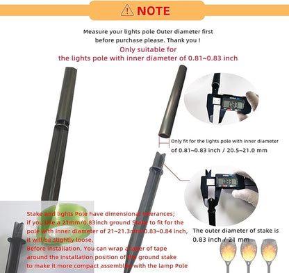 9 Pack Solar Light Stakes Replacement, Flickering Flame ABS Reinforced Ground