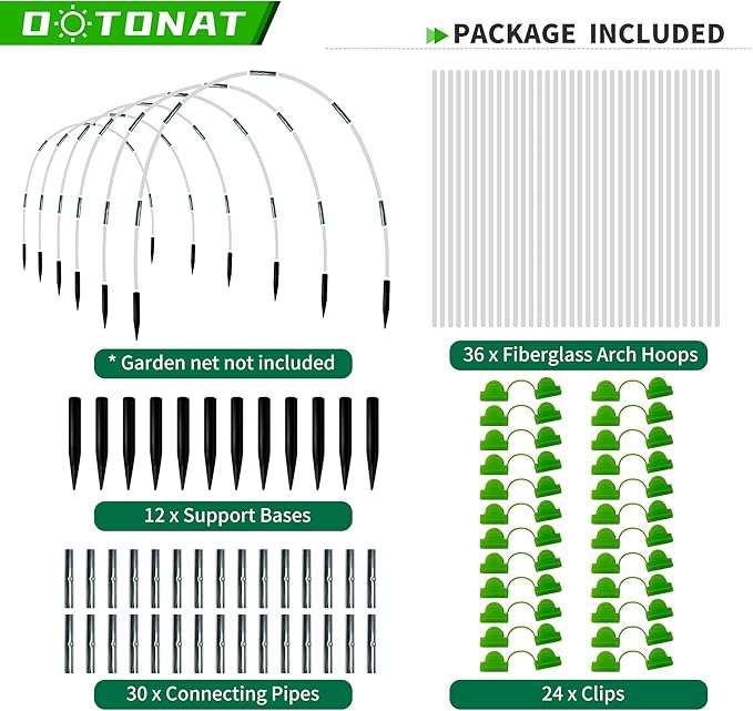 8FT Garden Hoops Grow Tunnel Kit