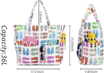 Waterproof Beach Tote Pool Bags for Women Ladies Extra Large Gym Tote Carry On Bag With Wet Compartment for Weekender Travel