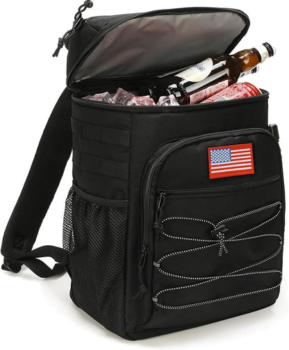 Tactical Backpack Cooler, 25L Cooler Backpack Insulated Leak-Proof, Heavy Duty Large Lunch Backpack, Waterproof Ice Chest Backpack for Men Women Adults Work Daytrip Camping Beach Hiking Accessories