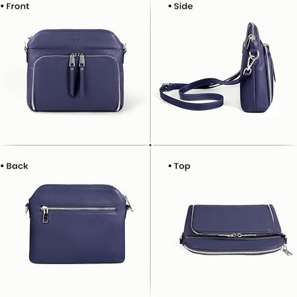 befen Genuine Leather Crossbody Purses for Women, Women's Small Crossbody Shoulder Bag with Built in RFID Wallet