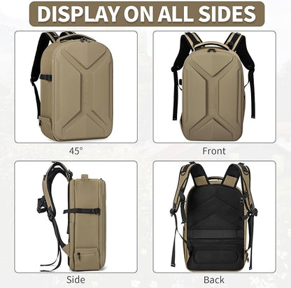 TORIBIO Camera Backpack, Hardshell DSLR Photography Camera Bag, Waterproof Hard Shell Camera Case with Tripod Holder & 15.6" Laptop Compartment Compatible with Canon/Nikon/Sony/DJI Mavic Drone