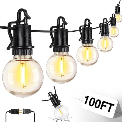 ZJOJO LED Outdoor String Lights, 100FT Outdoor Lights