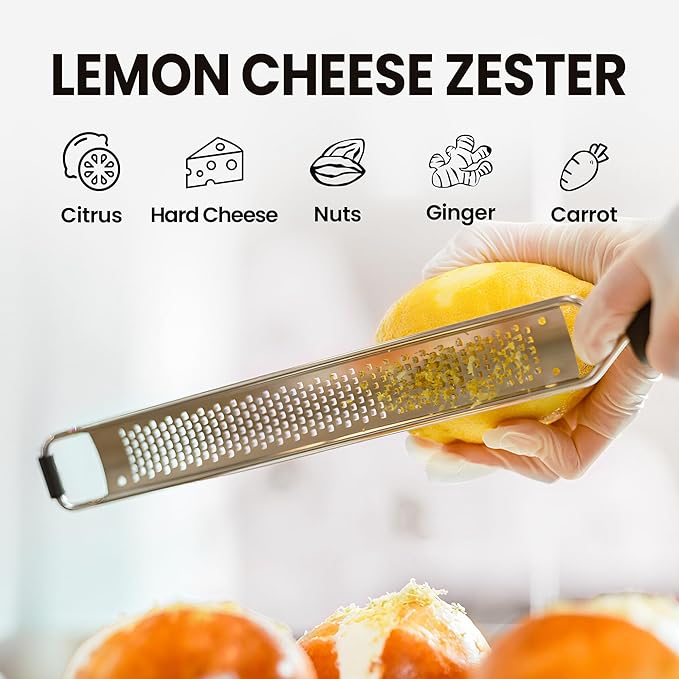 Lemon Zester with Non-Slip Handle,Cheese Grater for Kitchen,15 inch